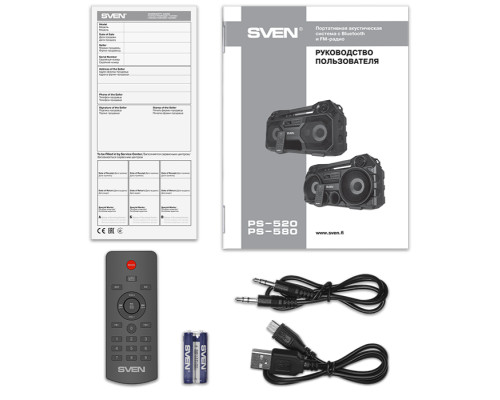 Портативна акустика SVEN PS-580 Black ( FM-радіо,Bluetooth, 36 Вт)
