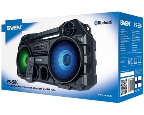 Портативна акустика SVEN PS-580 Black ( FM-радіо,Bluetooth, 36 Вт)
