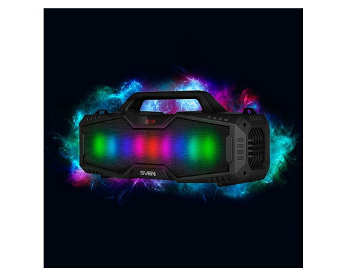 Колонка портативна 2.0 Sven PS-480 Black, 2 x 12 Вт, пластиковий корпус, FM, Bluetooth, USB, microSD