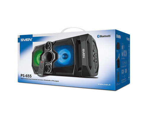 Колонка SVEN PS-655 Black (bluetooth, підсвічування, караоке)